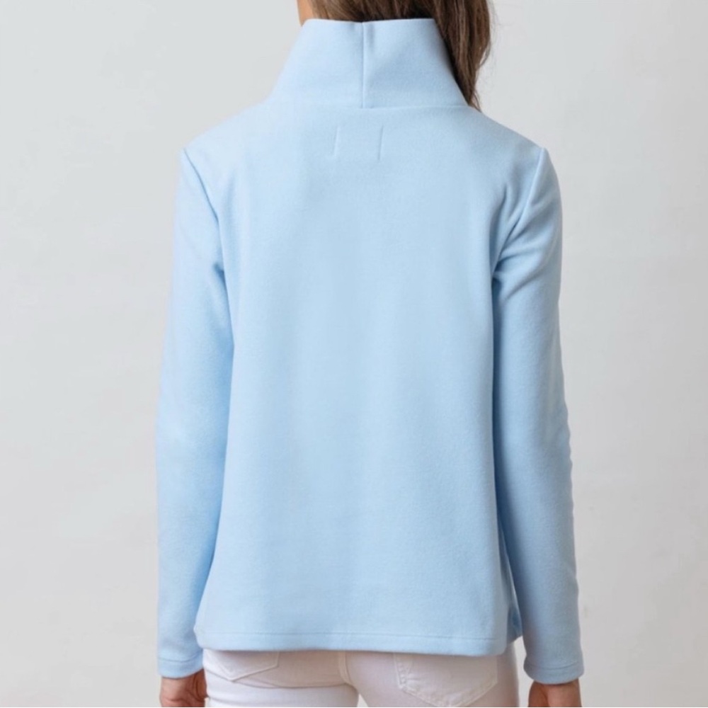 Dudley Stephens Ice Blue Park Slope Terry Fleece Pull Over Turtleneck Size XL - Picture 3 of 10